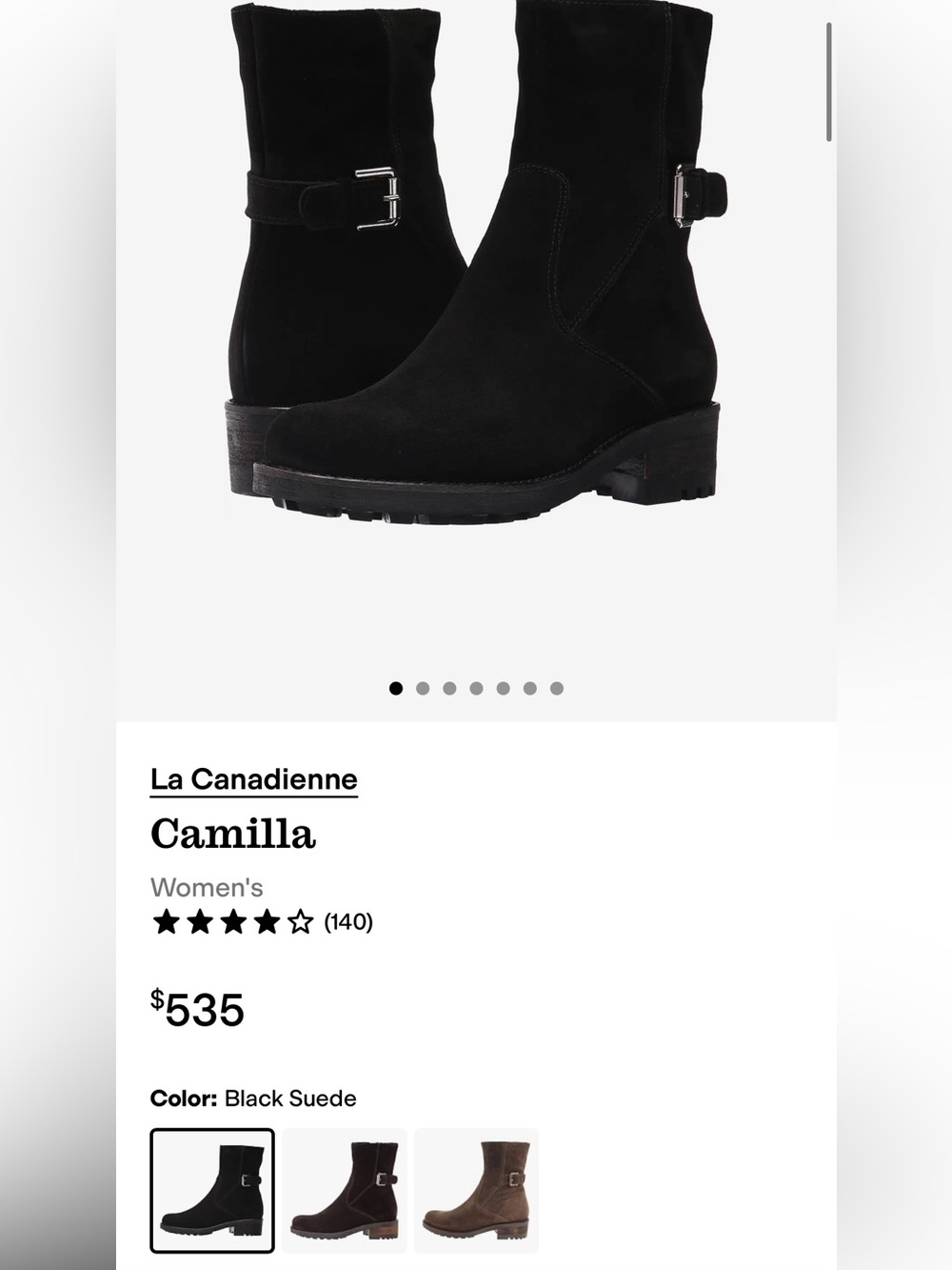 NWT La Canadienne Camilla Black Suede Women's Ankle Boots Size 10